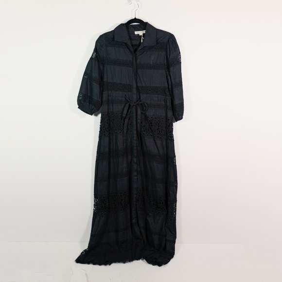 NEW Anthropologie Forever That Girl Lacey Cotton Button Front Collared Dress XS - Picture 1 of 4